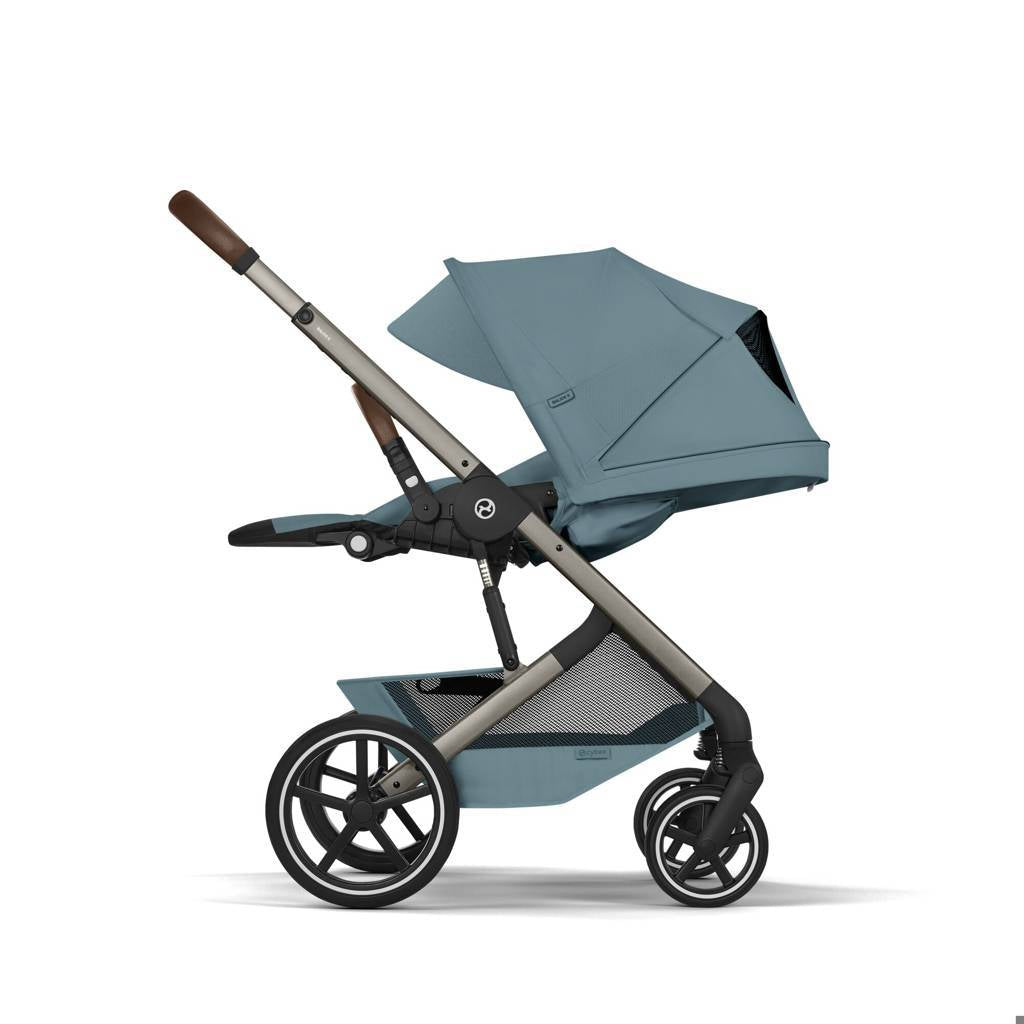 Cybex® Otroški voziček z zložljivo košaro 2v1 Balios S Lux Stormy Blue (Taupe Frame)