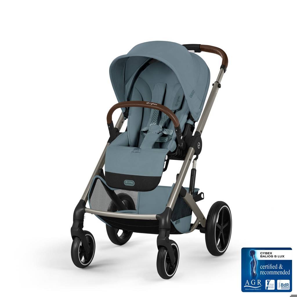 Cybex® Otroški voziček z zložljivo košaro 2v1 Balios S Lux Stormy Blue (Taupe Frame)