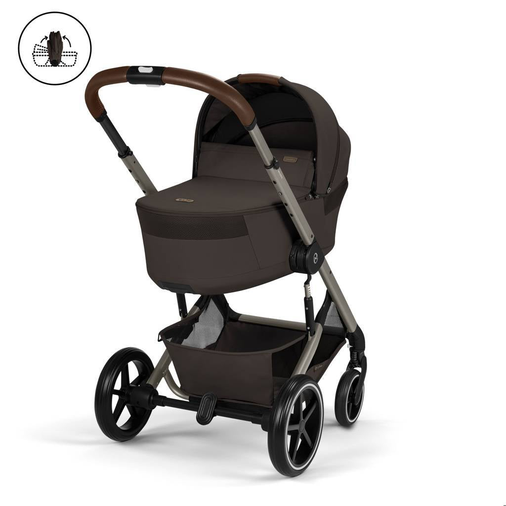 Cybex® Otroški voziček z zložljivo košaro 2v1 Balios S Lux Chocolate Brown (Taupe Frame)
