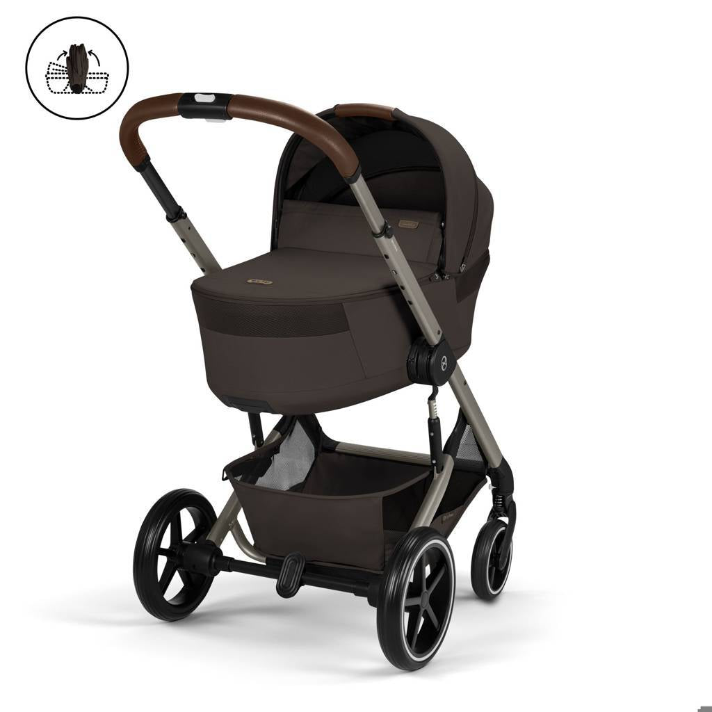 Cybex® Otroški voziček z zložljivo košaro 2v1 Balios S Lux Chocolate Brown (Taupe Frame)
