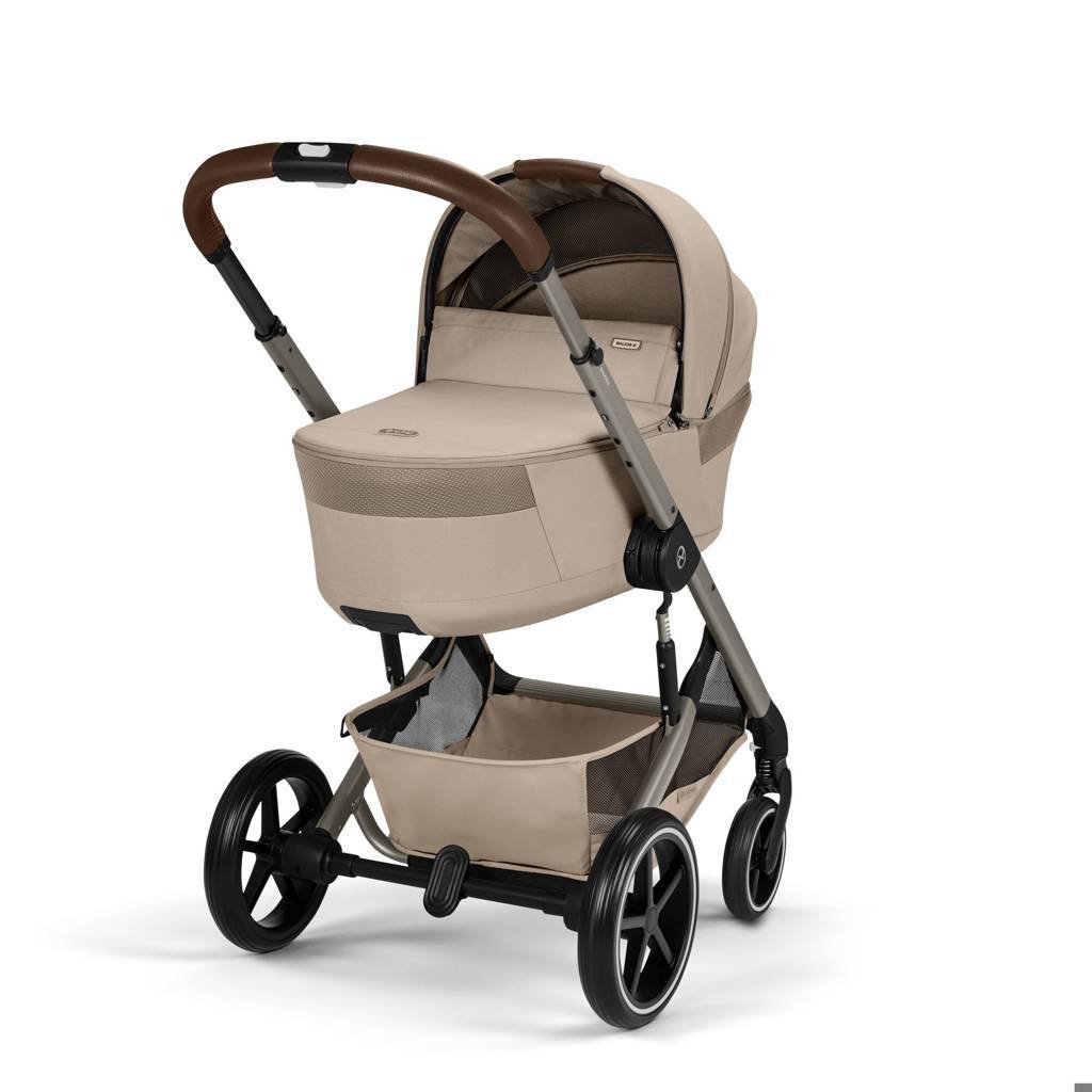 Cybex® Otroški voziček z zložljivo košaro 2v1 Balios S Lux Almond Beige (Taupe Frame)