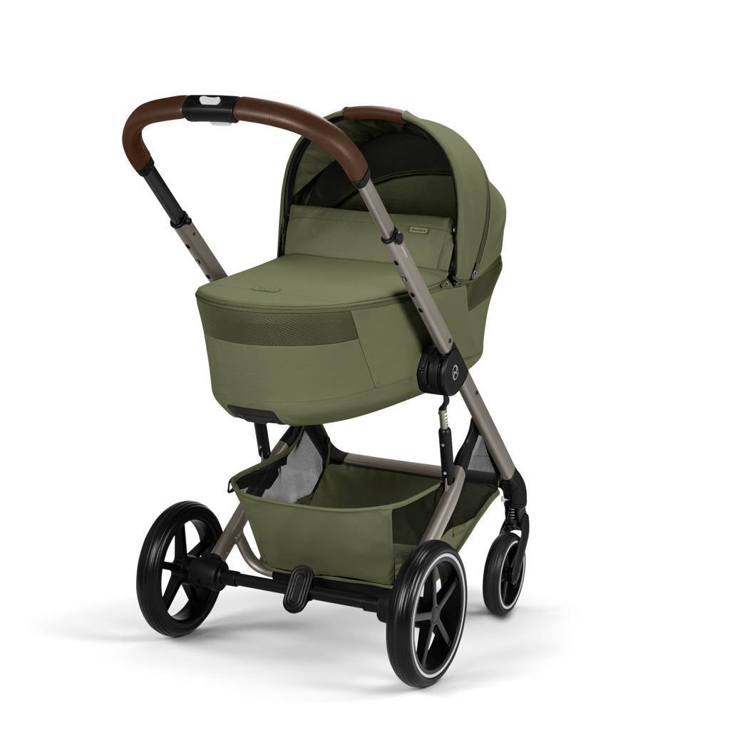 Cybex® Otroški voziček z zložljivo košaro 2v1 Balios S Lux Moss Green (Taupe Frame)