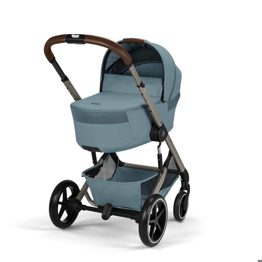 Cybex® Otroški voziček z zložljivo košaro 2v1 Balios S Lux Stormy Blue (Taupe Frame)
