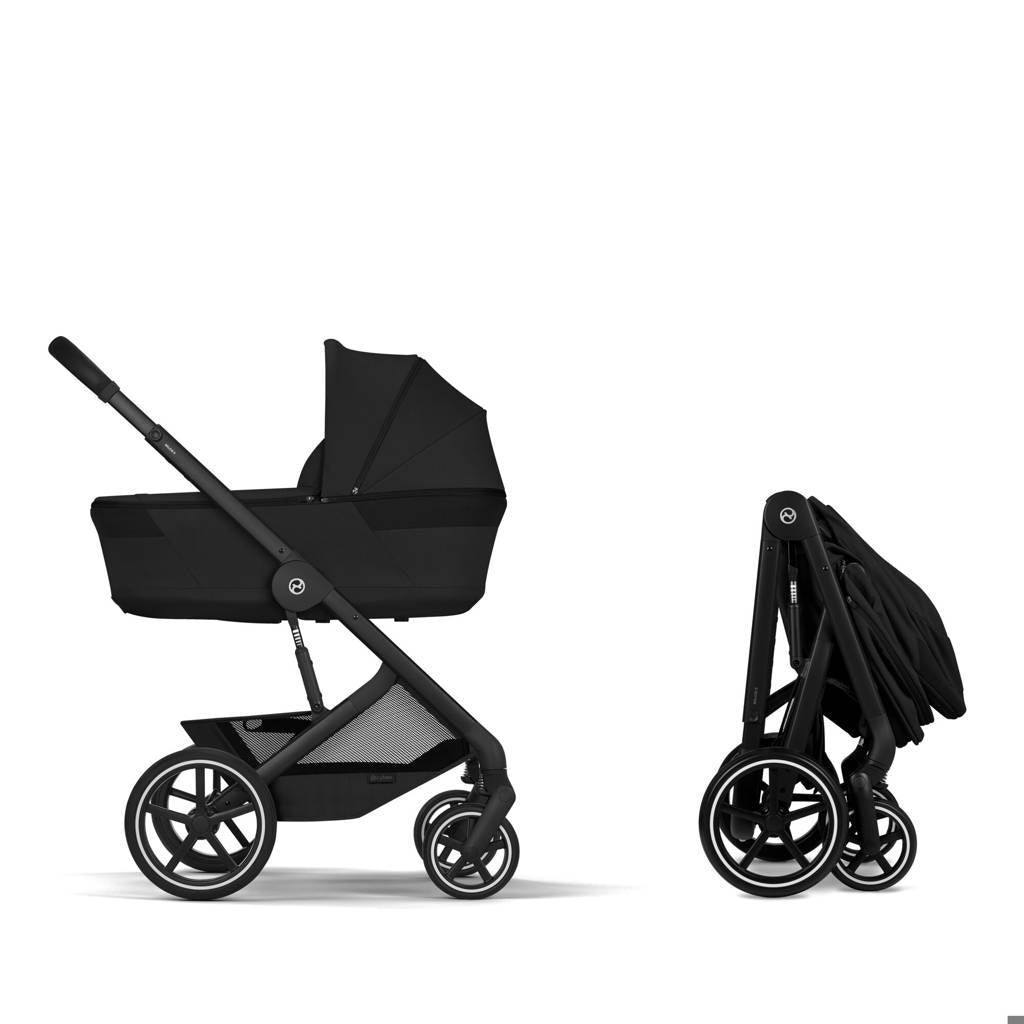 Cybex® Otroški voziček z zložljivo košaro 2v1 Balios S Lux Moon Black (Black Frame)