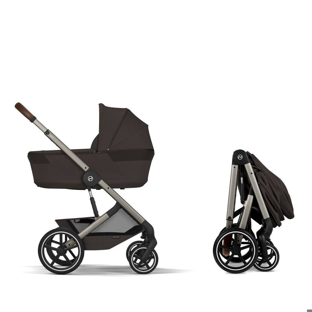 Cybex® Otroški voziček z zložljivo košaro 2v1 Balios S Lux Chocolate Brown (Taupe Frame)