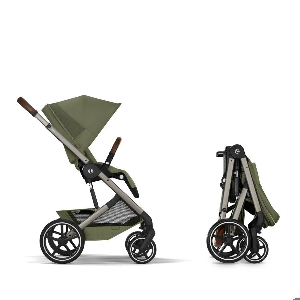 Cybex® Otroški voziček z zložljivo košaro 2v1 Balios S Lux Moss Green (Taupe Frame)