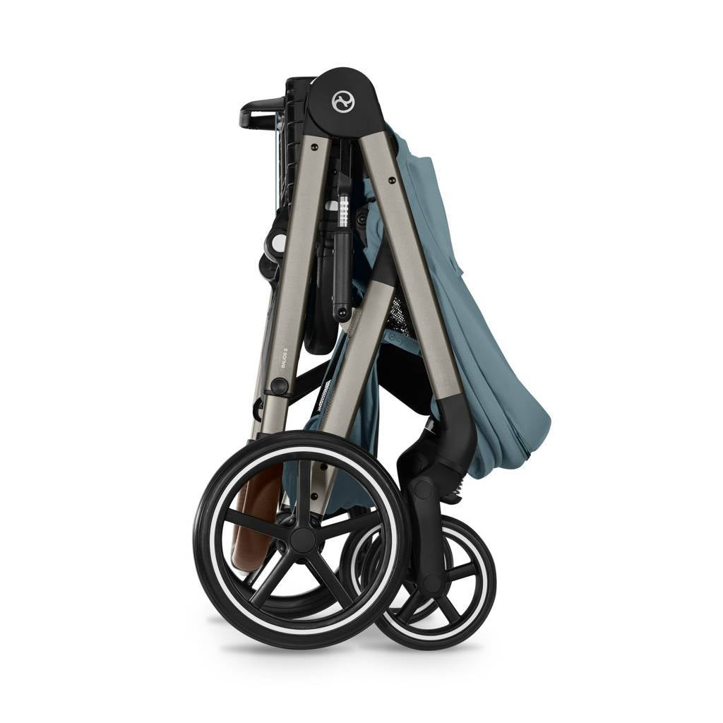 Cybex® Otroški voziček z zložljivo košaro 2v1 Balios S Lux Stormy Blue (Taupe Frame)