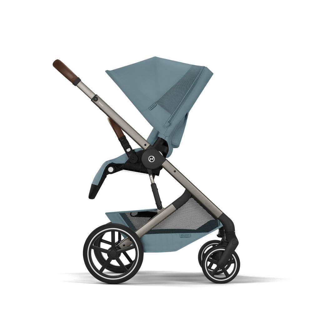 Cybex® Otroški voziček z zložljivo košaro 2v1 Balios S Lux Stormy Blue (Taupe Frame)
