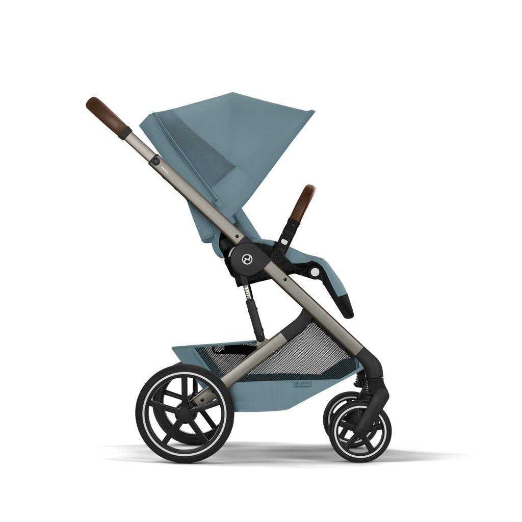 Cybex® Otroški voziček z zložljivo košaro 2v1 Balios S Lux Stormy Blue (Taupe Frame)