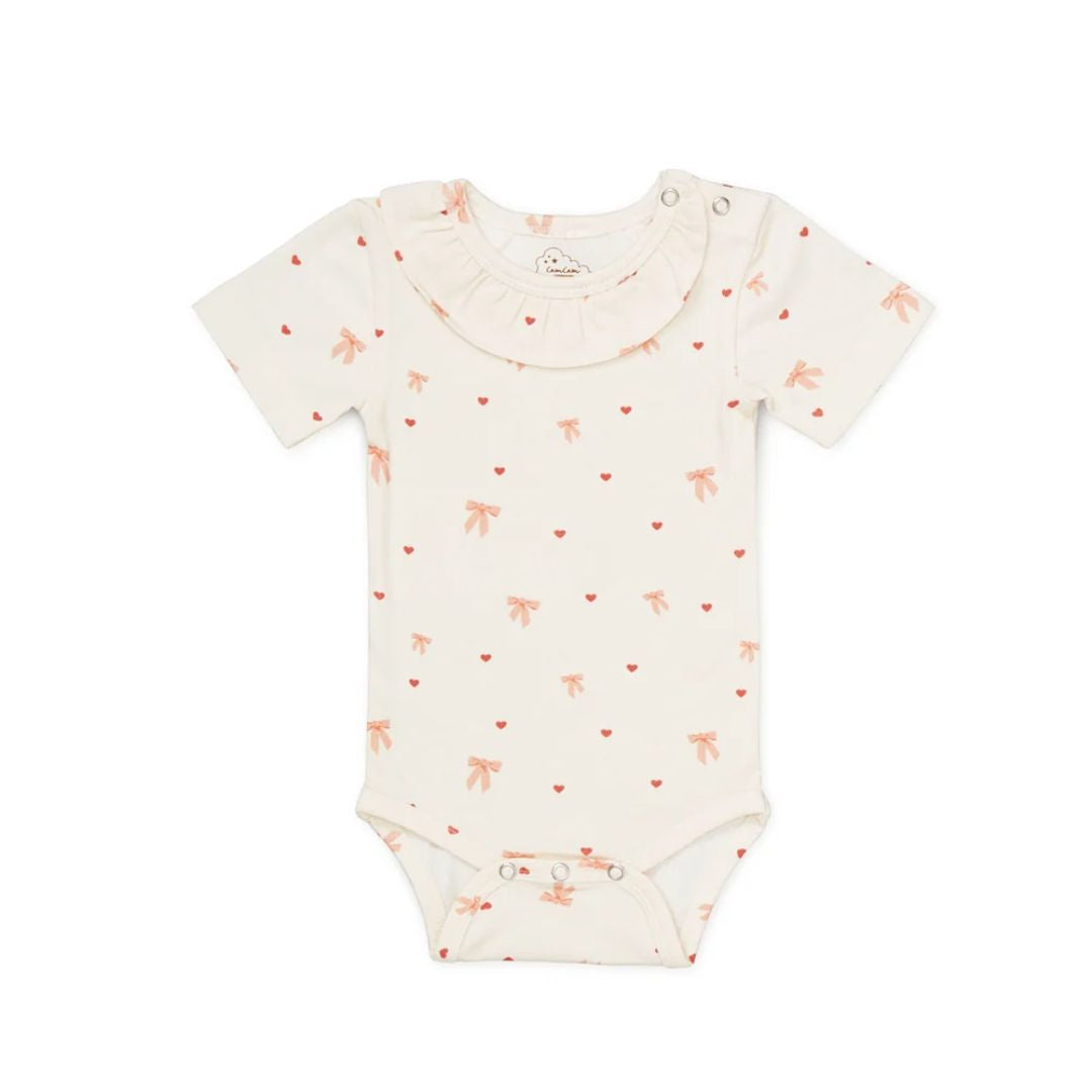 CamCam® Bodi s kratkim rukavima Olivia GOTS Bows