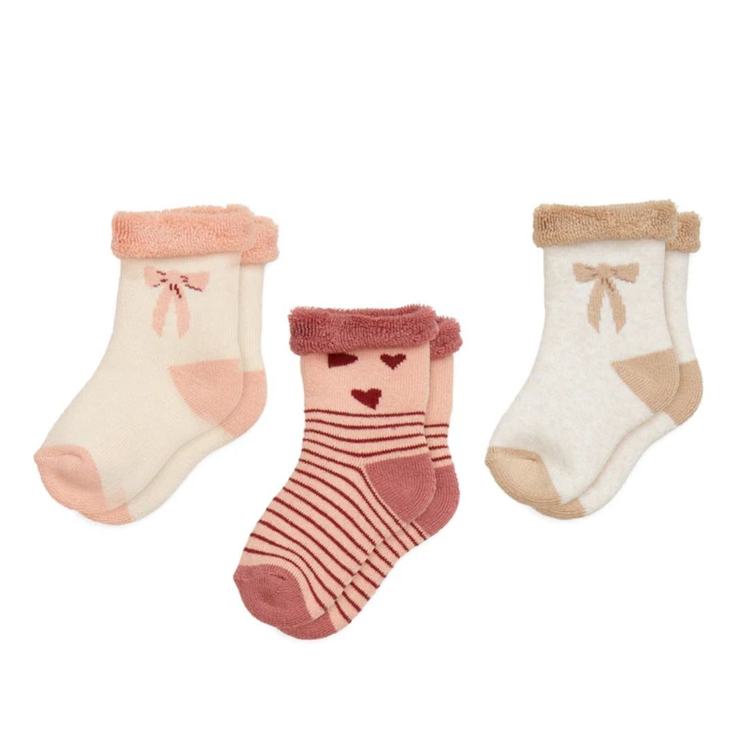 CamCam® Chaussettes éponge Safi Bows 3 pièces