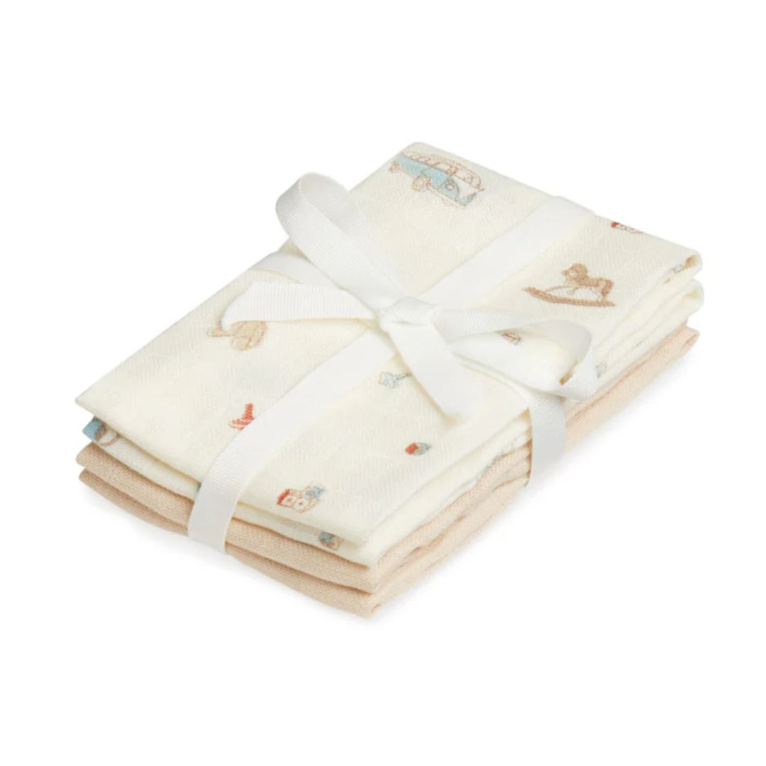 CamCam® Krpice za umvanje 30x30 GOTS Vintage Toys 4 kosi Cam Cam Copenhagen