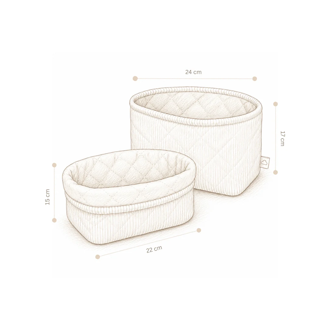 CamCam® Cestino portaoggetti trapuntato OCS Caprice, set da 2