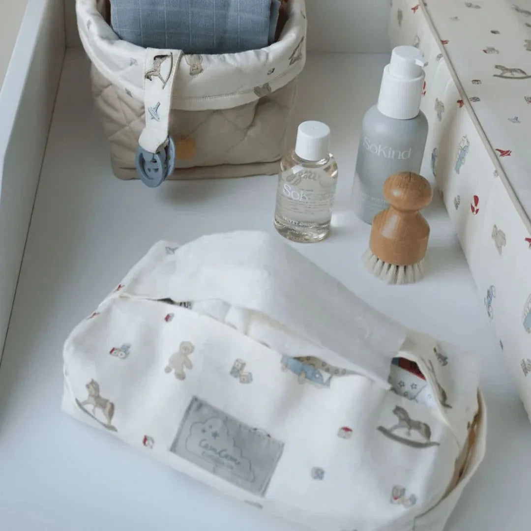 CamCam® Toaletna torbica za vlažilne robčke GOTS Vintage Toys Cam Cam Copenhagen