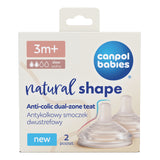 Canpol babies® Anti-colic dvopodročni silikonski cucelj Natural Shape 3m+ 2 kos