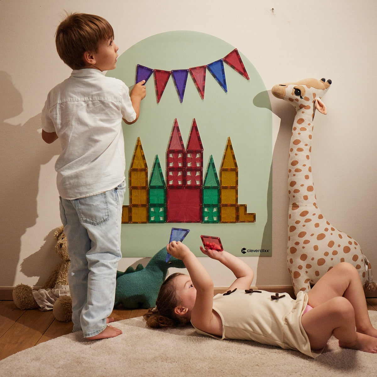 Cleverclixx® Magnetic Wall Sticker 95x75 cm Soft Olive