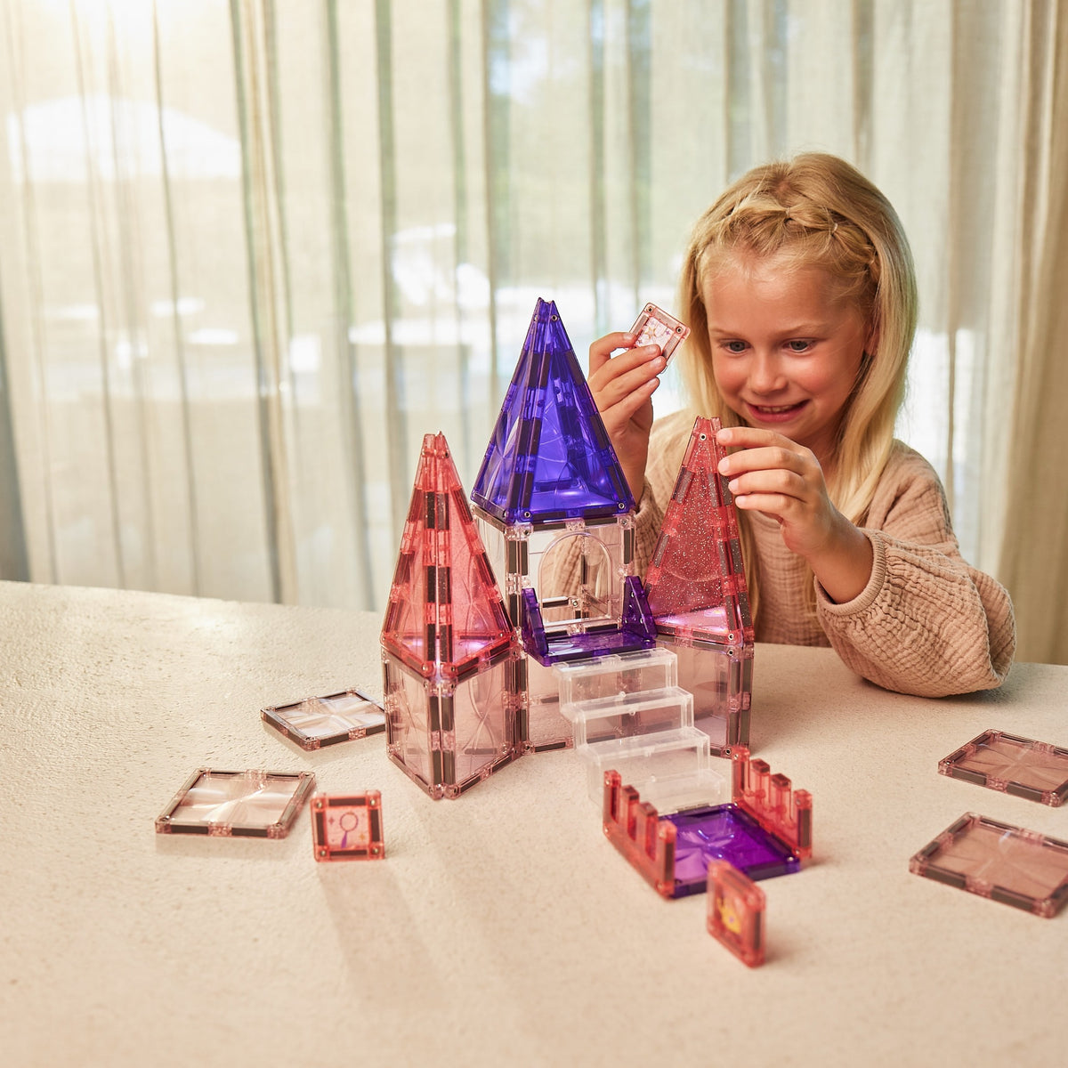 Cleverclixx® Magnetic Tiles Princess Palace Pack 38 pack