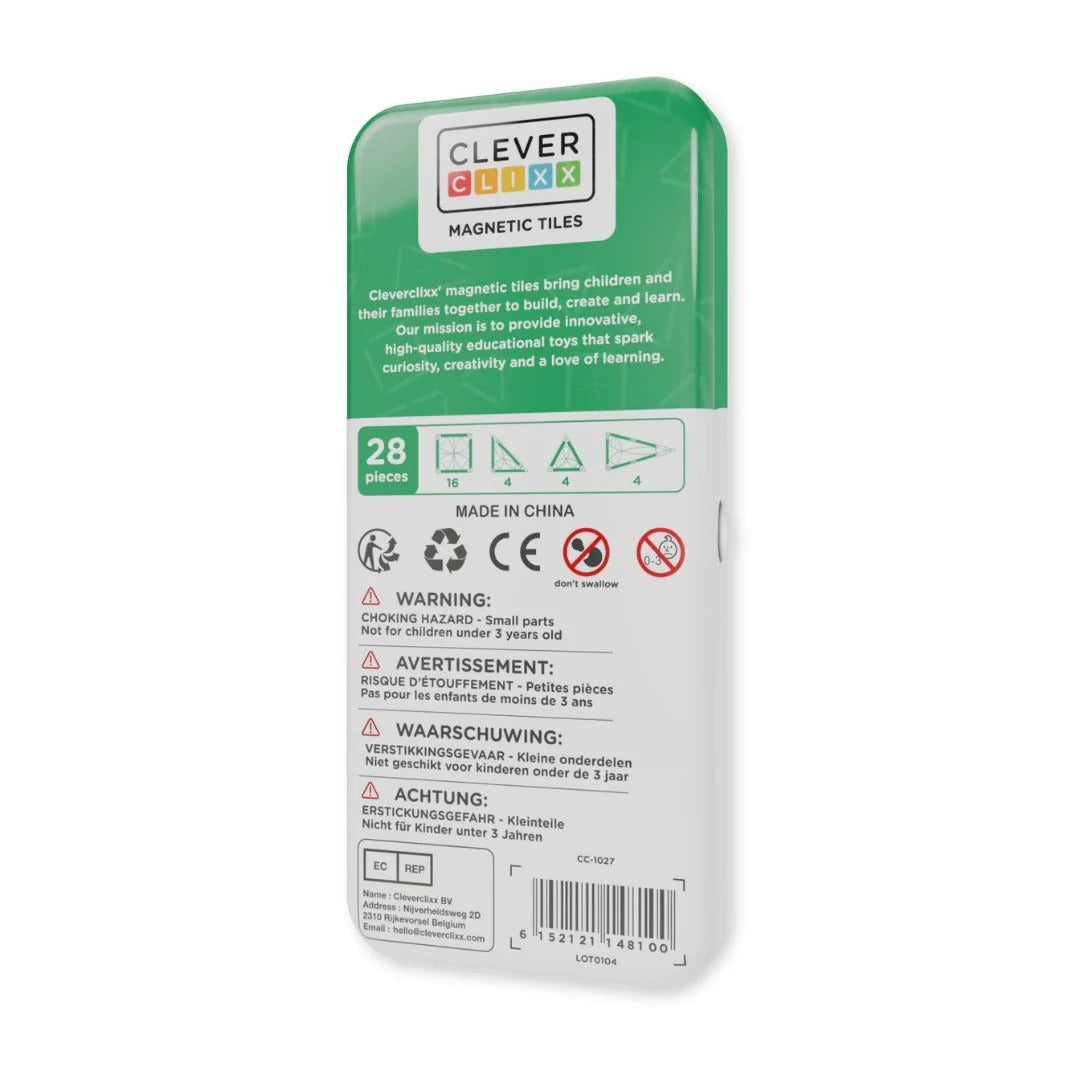 Cleverclixx® Magnetne ploščice Mini Tiles Pack Pastel 28 kos Cleverclixx