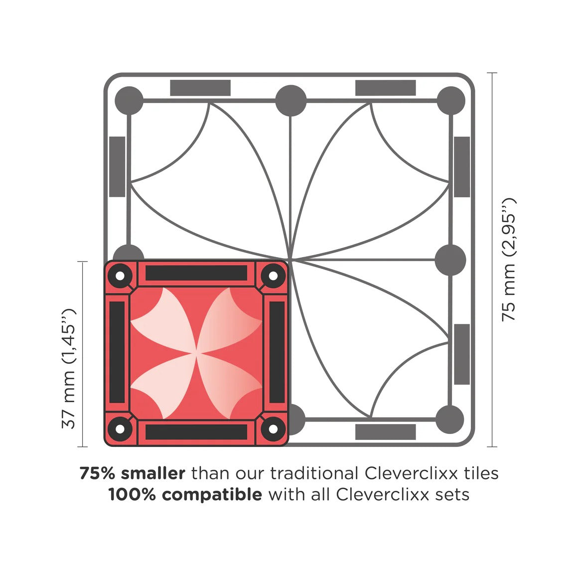 Cleverclixx® Magnetne ploščice Mini Tiles Pack Pastel 28 kos Cleverclixx