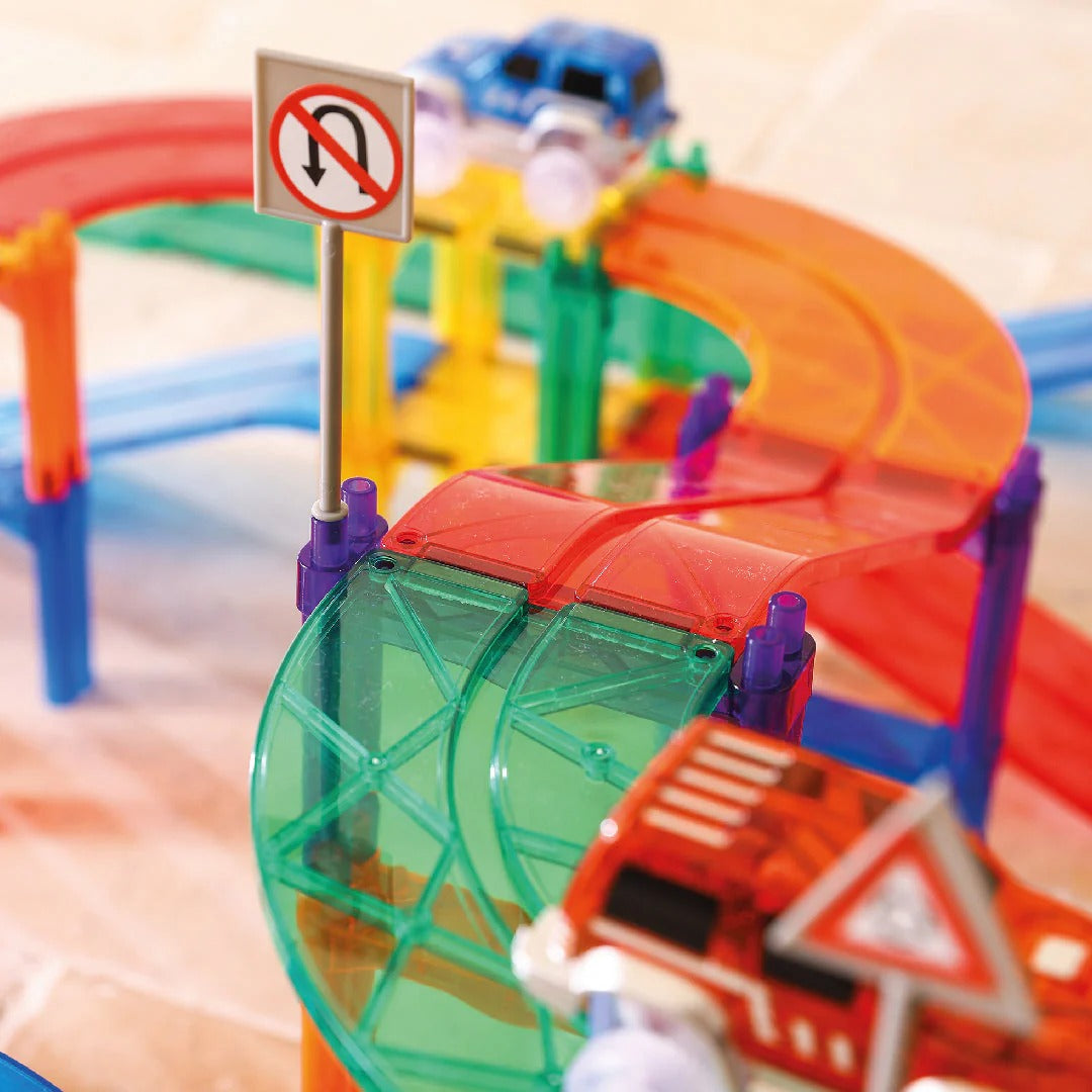 Cleverclixx® Magnetne ploščice Race Track Intense 65 kos Cleverclixx