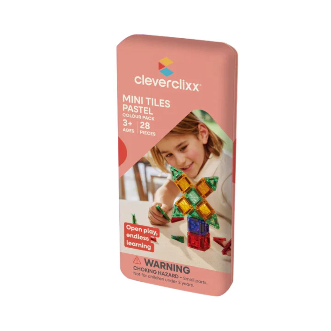 Cleverclixx® Mini tessere magnetiche Mini Tiles Pack Pastel 28 pz