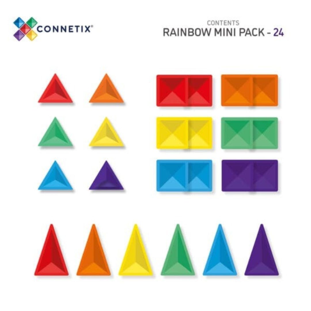 Connetix® Magnetne ploščice Rainbow Mini Pack 24-delni Connetix