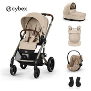 Cybex® Otroški voziček 3v1 Balios S Lux + Nosilka Amya + Avtosedež Cloud G Almond Beige Cybex