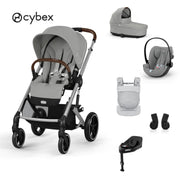 Cybex® Otroški voziček 4v1 Balios S Lux + Nosilka Amya + Avtosedež Cloud G + IsoFix baza G Stone Grey Cybex