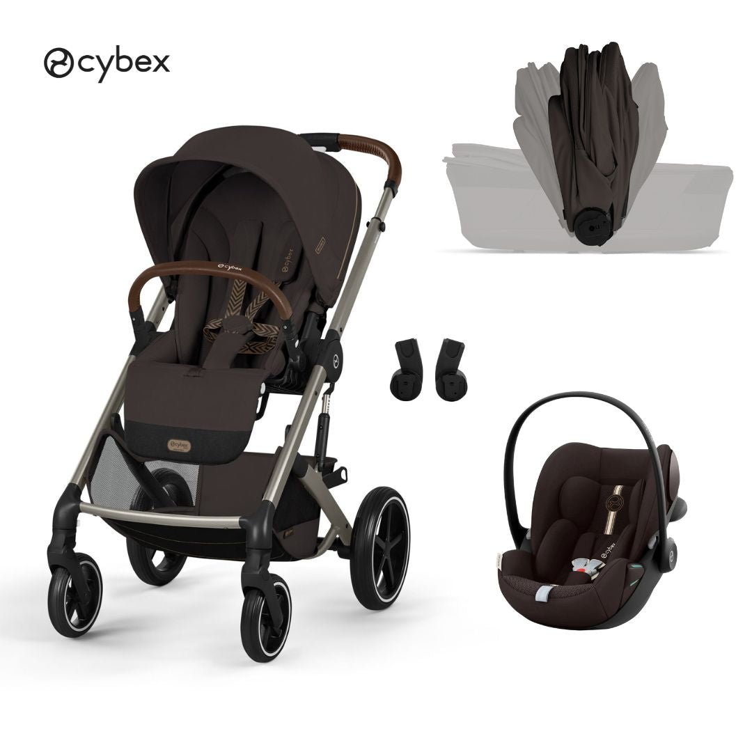 Poussette 3 en 1 avec nacelle pliable Cybex® Balios S Lux + Siège auto Cloud G3 Chocolate Brown