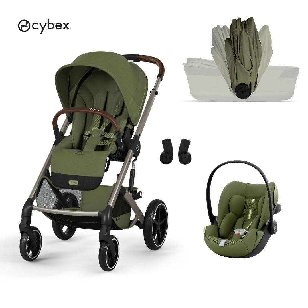 Cybex® Poussette-landau pliable 3en1 Balios S Lux + Siège auto Cloud G3 Moss Green