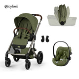 Cybex® Poussette-landau pliable 3en1 Balios S Lux + Siège auto Cloud G3 Moss Green