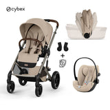 Cybex® Dječja kolica sa sklopivom košarom 3u1 Balios S Lux + Autosjedalica Cloud G3 Almond Beige (+ Kišna navlaka)
