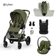 Cybex® Poussette pliable 3en1 Balios S Lux + Nacelle Amya + Siège auto Cloud G3 Moss Green (+ Habillage pluie)