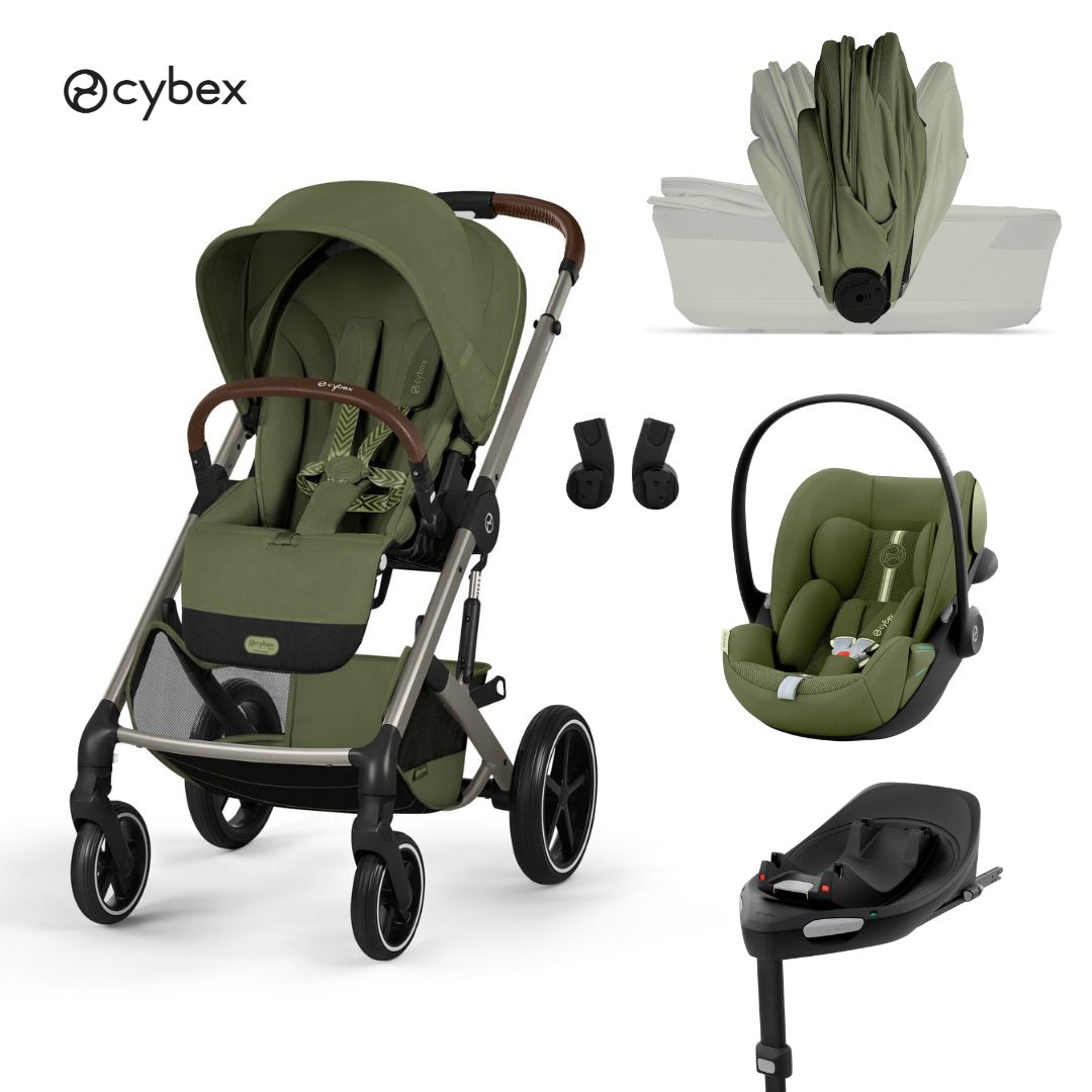 Cybex® Otroški voziček z zložljivo košaro 4v1 Balios S Lux + Avtosedež Cloud G3 + IsoFix baza G3 Moss Green
