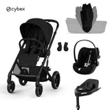 Cybex® Passeggino con navicella pieghevole 4in1 Balios S Lux + Seggiolino auto Cloud G3 + Base IsoFix G3 Moon Black
