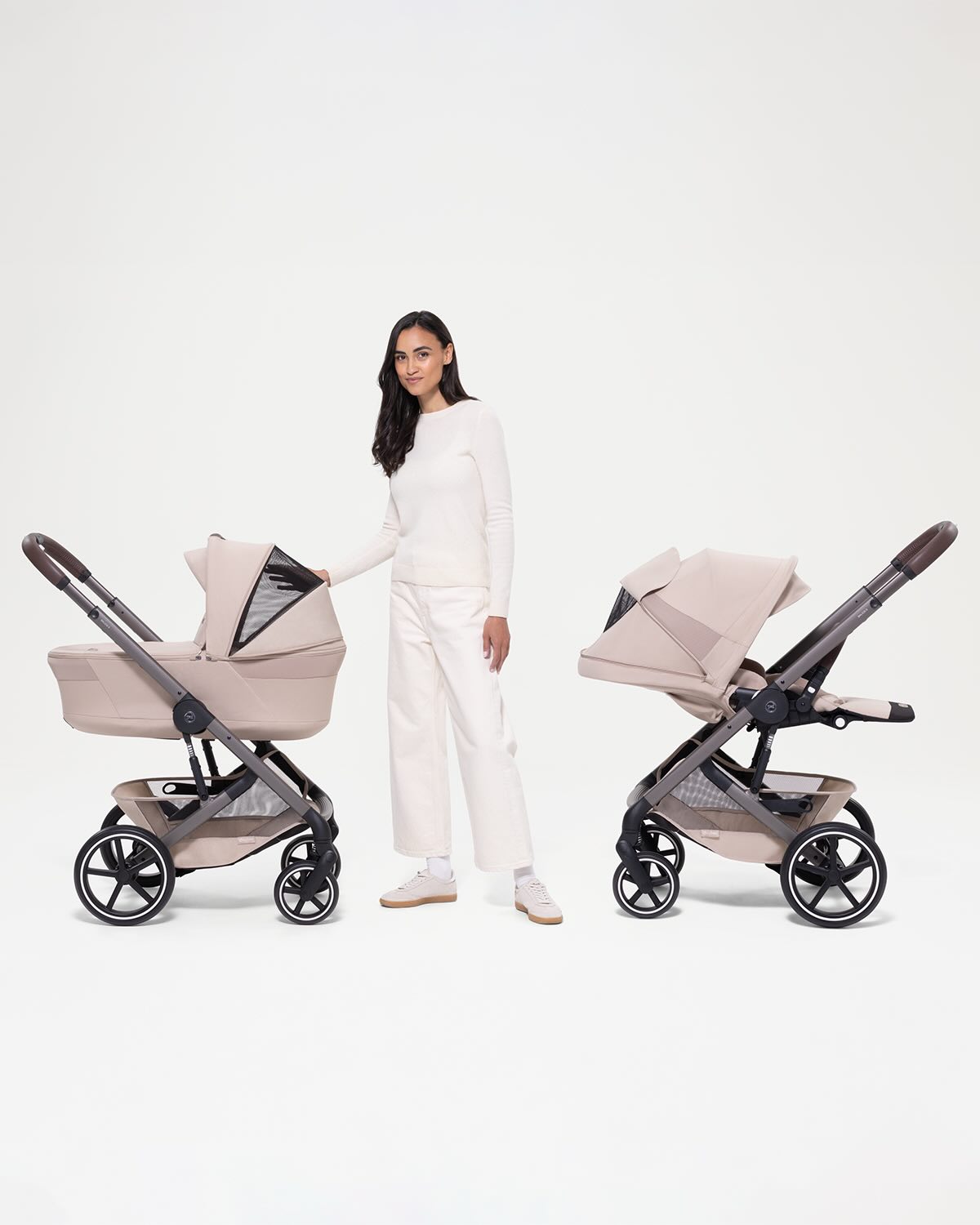 Cybex® Otroški voziček z zložljivo košaro 2v1 Balios S Lux Moon Black (Black Frame)