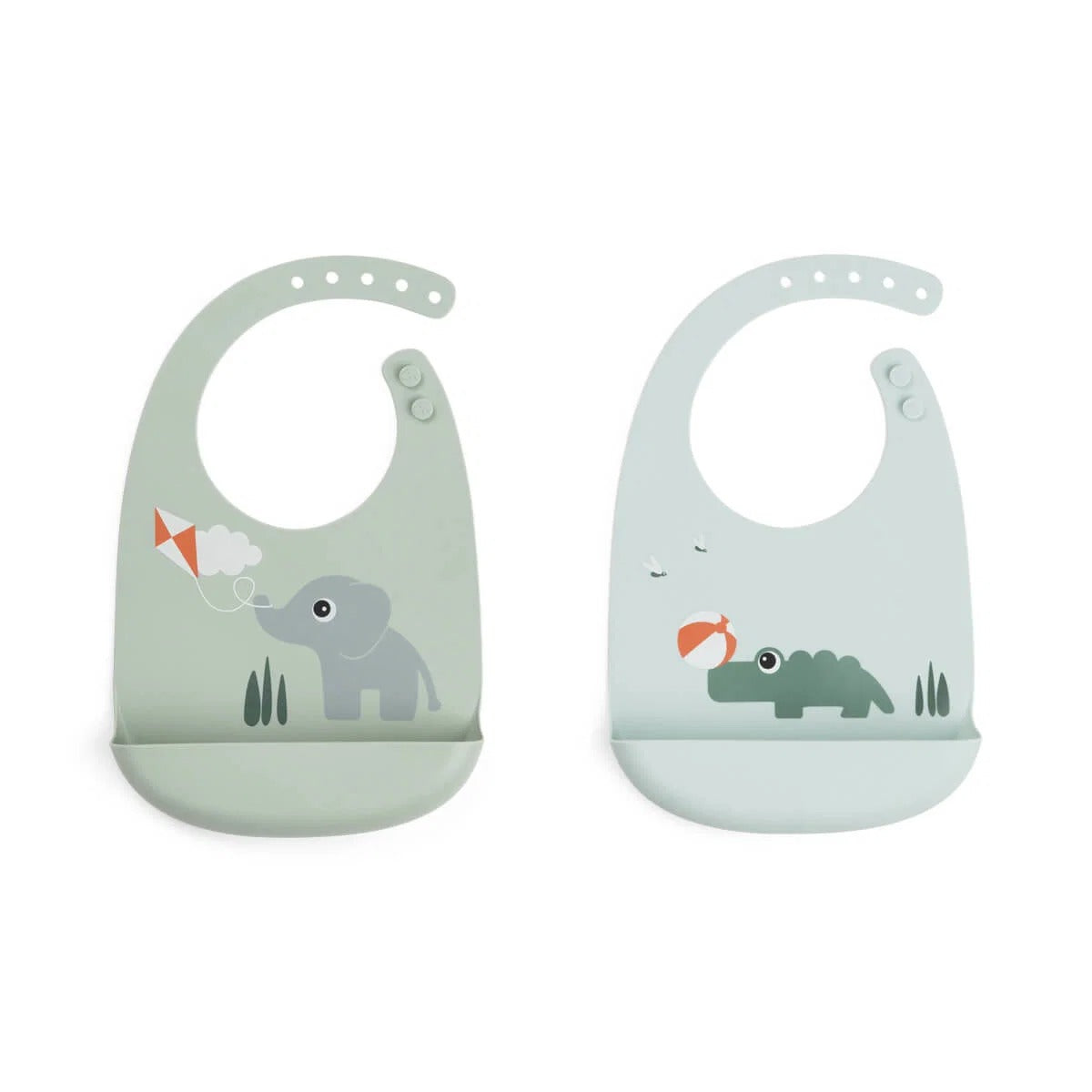 Done by Deer® Komplet 2 silikonskih slinčkov Playground Colour mix