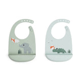 Done by Deer® Komplet 2 silikonskih slinčkov Playground Colour mix
