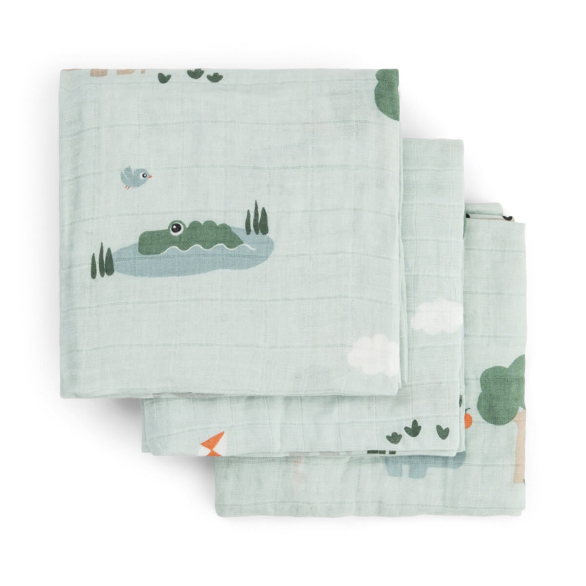 Done by Deer® Komplet 3 tetra pleničk Playground Blue 65x65