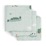 Done by Deer® Lot de 3 langes en tetra Playground Blue 65x65