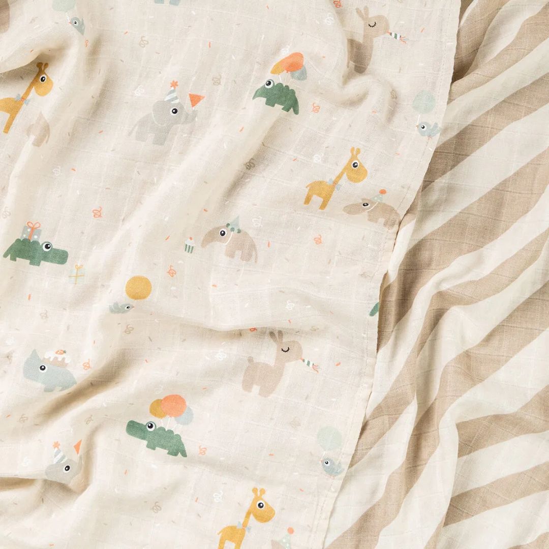 Done by Deer® Komplet tetra pleničk Celebration Sand 65x65 Done by Deer