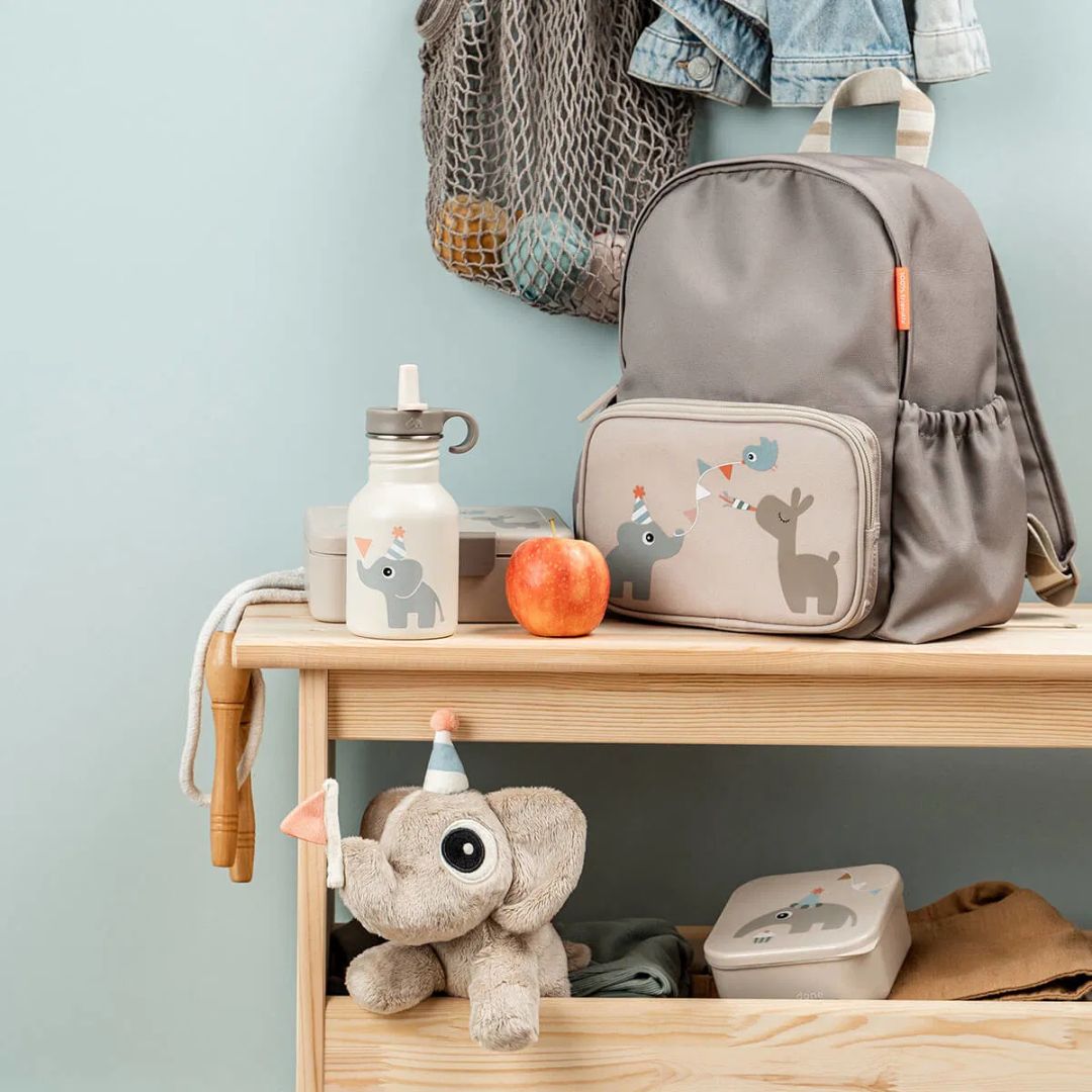 Done by Deer® Kovinska steklenička s slamico Celebration Sand 350 ml Done by Deer