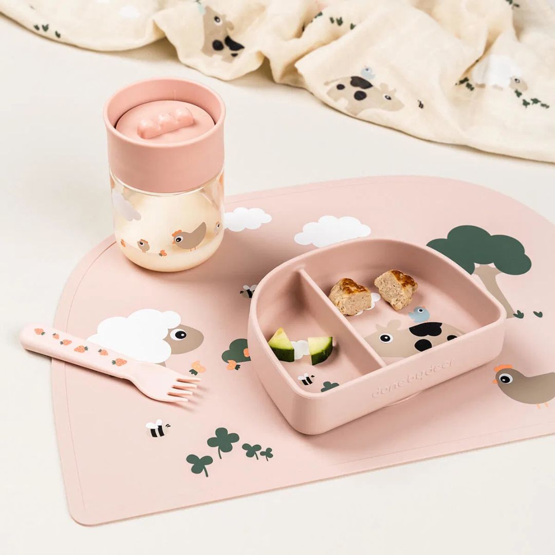 Done by Deer® Lonček za učenje pitja 360° Tiny farm Powder Done by Deer