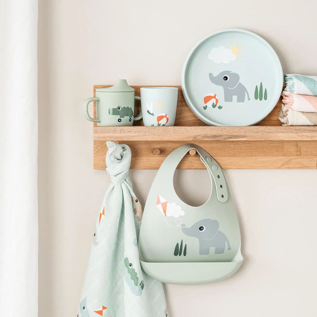 Done by Deer® Mini silikonski lonček Playground Blue Done by Deer