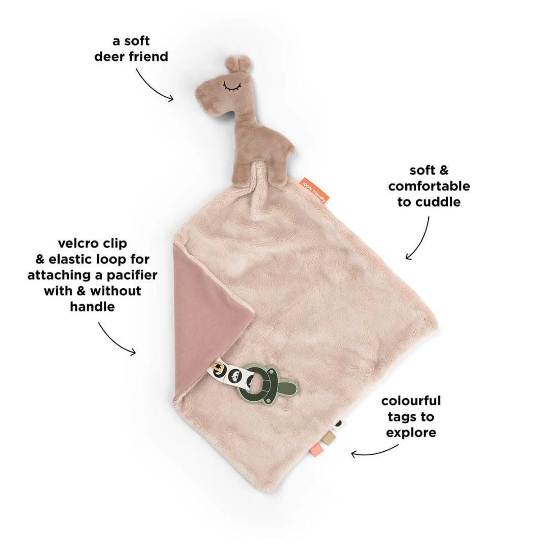 Done by Deer® Ninica s priponko za dudo prijateljica Raffi Powder Done by Deer