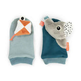 Done by Deer® Nogavičke z ropotuljico Playground Blue