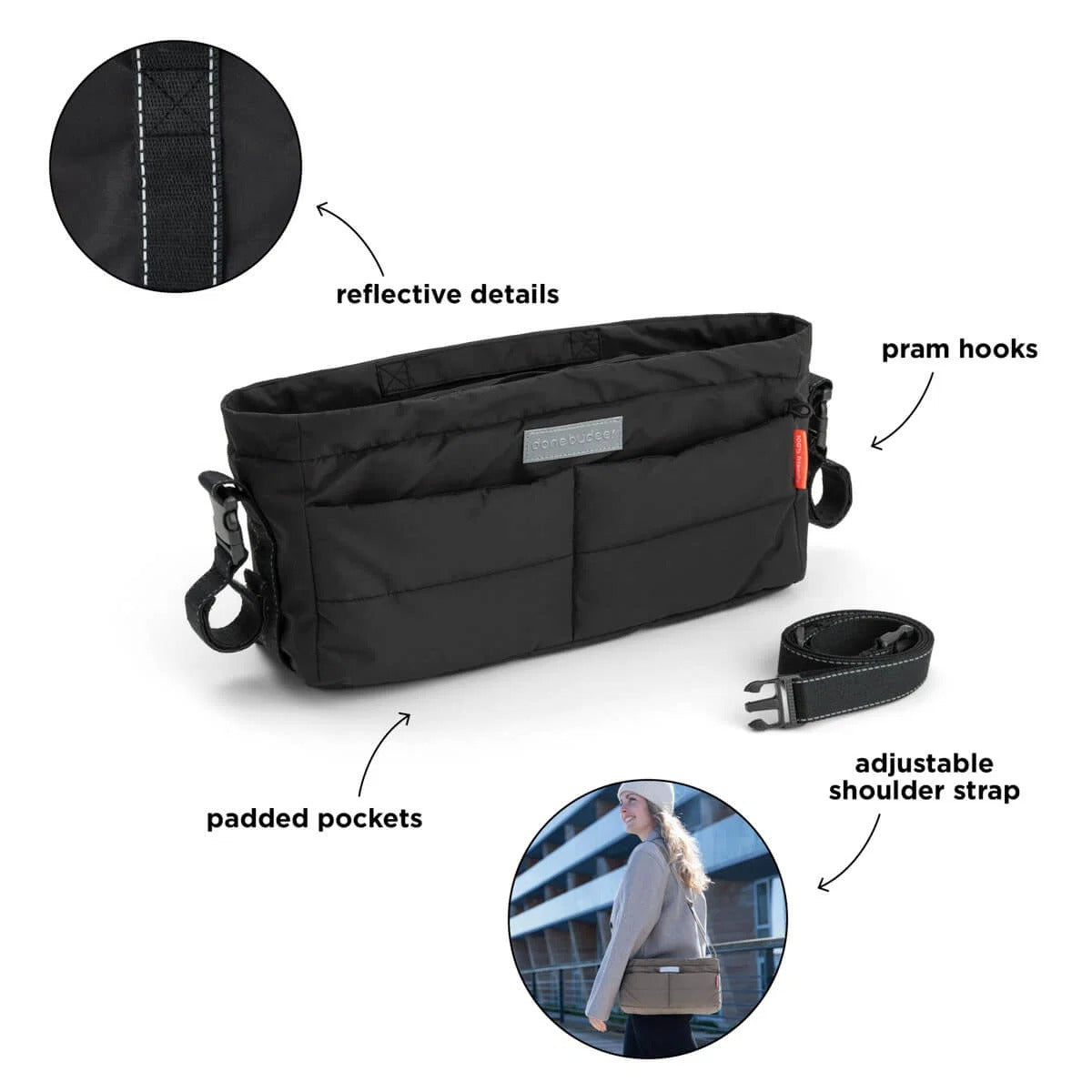 Done by Deer® Stroller organiser Black
