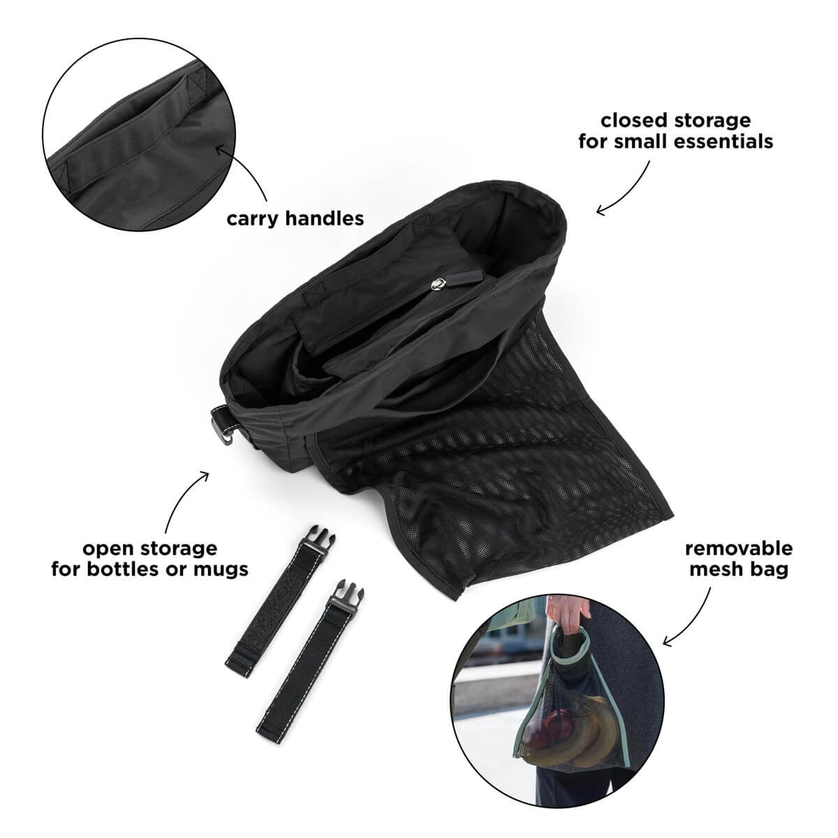 Done by Deer® Stroller organiser Black