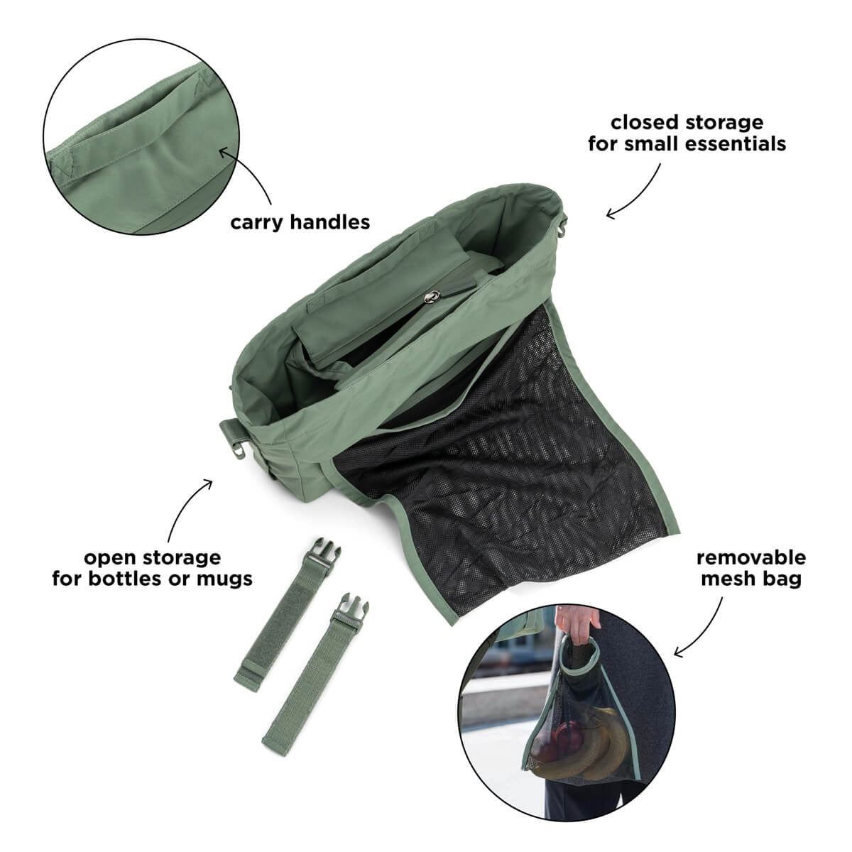 Done by Deer® Stroller organiser Green