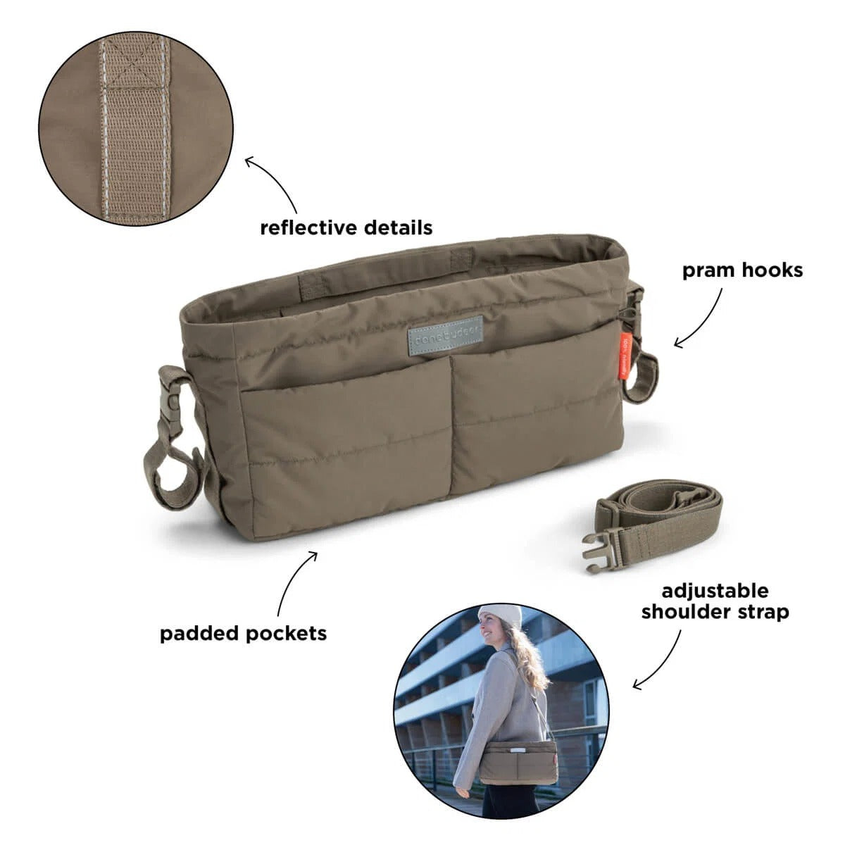 Done by Deer® Stroller organiser Taupe
